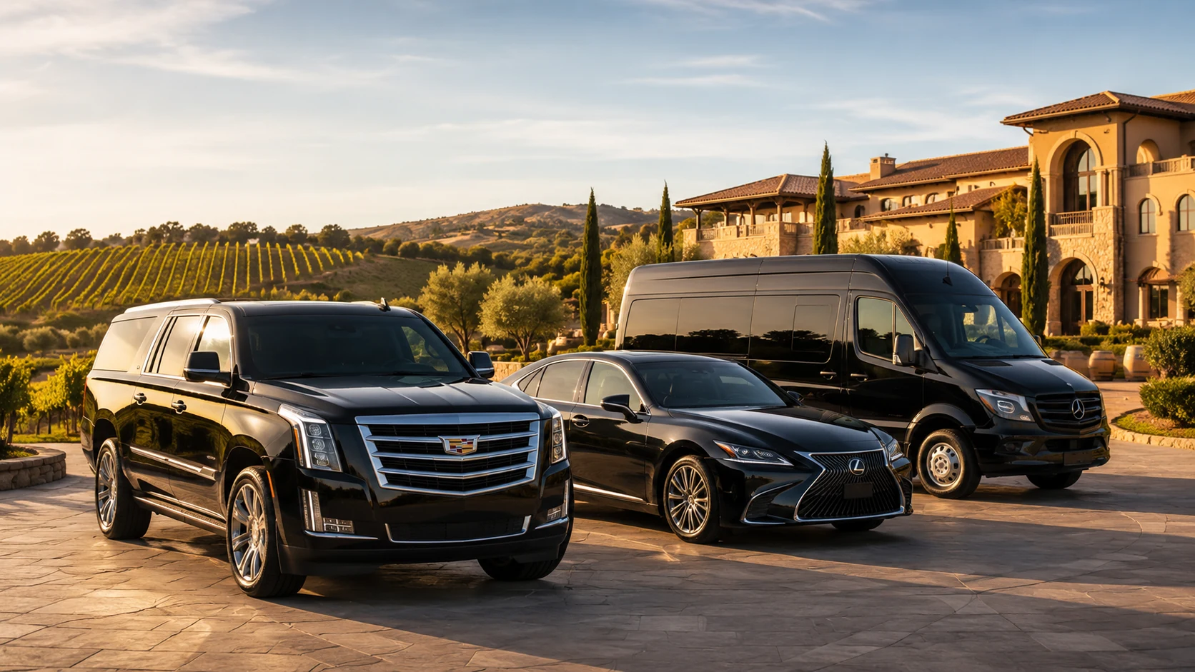 Limo Service Temecula luxury fleet in Temecula wine country